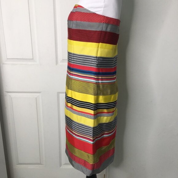 J. McLaughlin Strapless Striped Multicolor Dress 4 - Picture 5 of 11